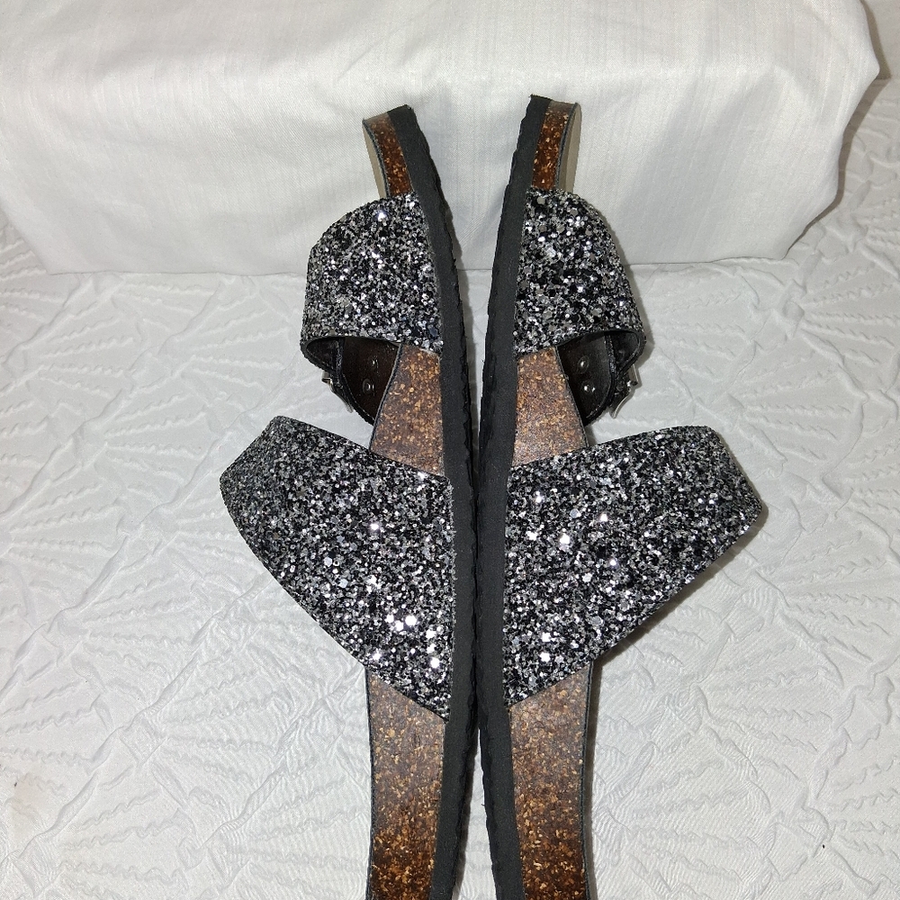 Madden Girl Women's Glitter Sandals - Silver Size 9.5 - Picture 12 of 16